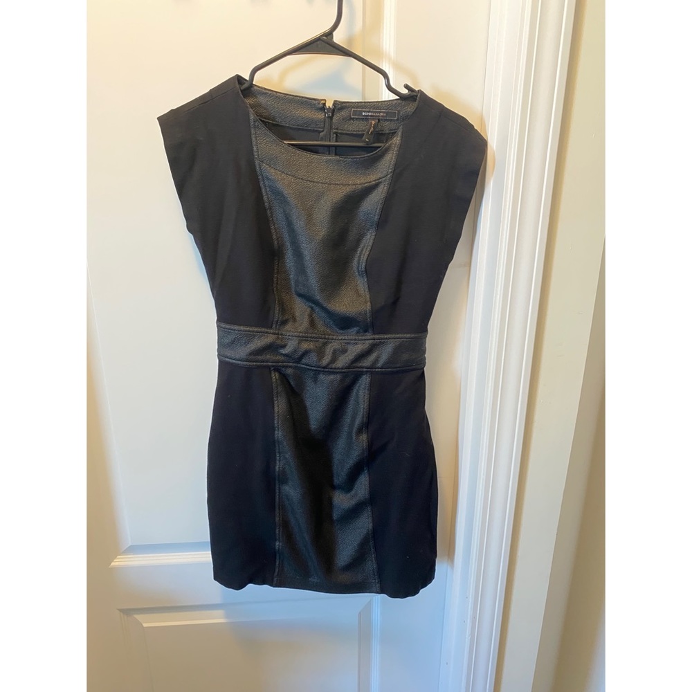BCBG Black Leather Dress